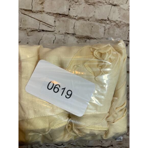 Dear Friends Lagom Top Womens Small Linen Butter Yellow Coquette Romantic Boxy - Picture 9 of 12